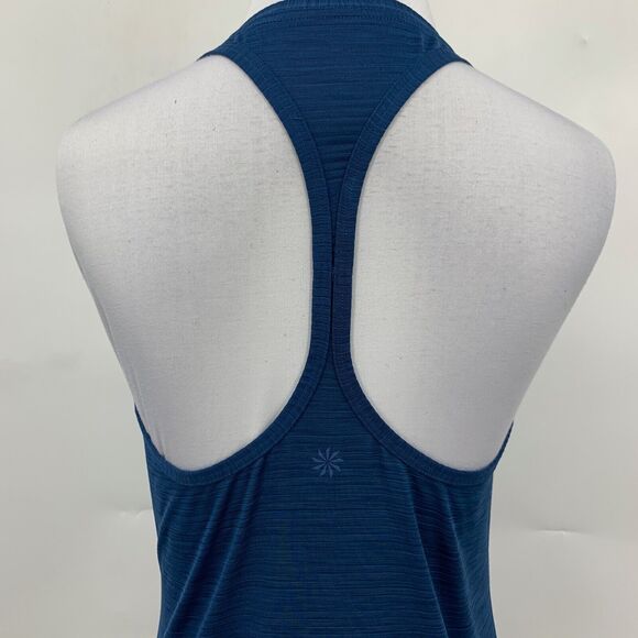Athleta Tank Women XS Extra Small Pacific High Neck Shadow Striped Chi Racerback - Picture 6 of 13